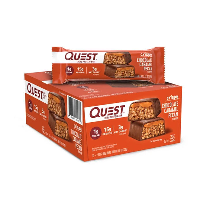 Quest Hero Bar 12 Bars Chocolate Caramel Pecan