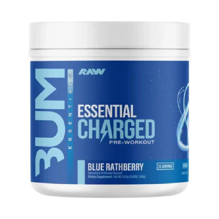 Essential Charged Pre-Workout 25 Servings Blue Rathberry Essential Charged Pre-Workout 25 Servings Blue Rathberry