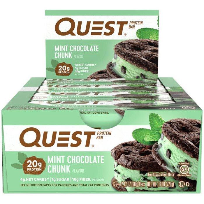 Quest Bars 12 Bars Mint Chocolate Chunk Quest Bars 12 Bars Mint Chocolate Chunk