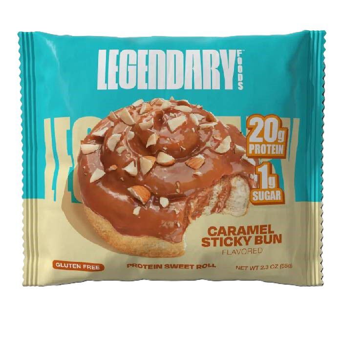 Legendary Food Protein Sweet Roll Caramel Sticky Bun Legendary Food Protein Sweet Roll Caramel Sticky Bun