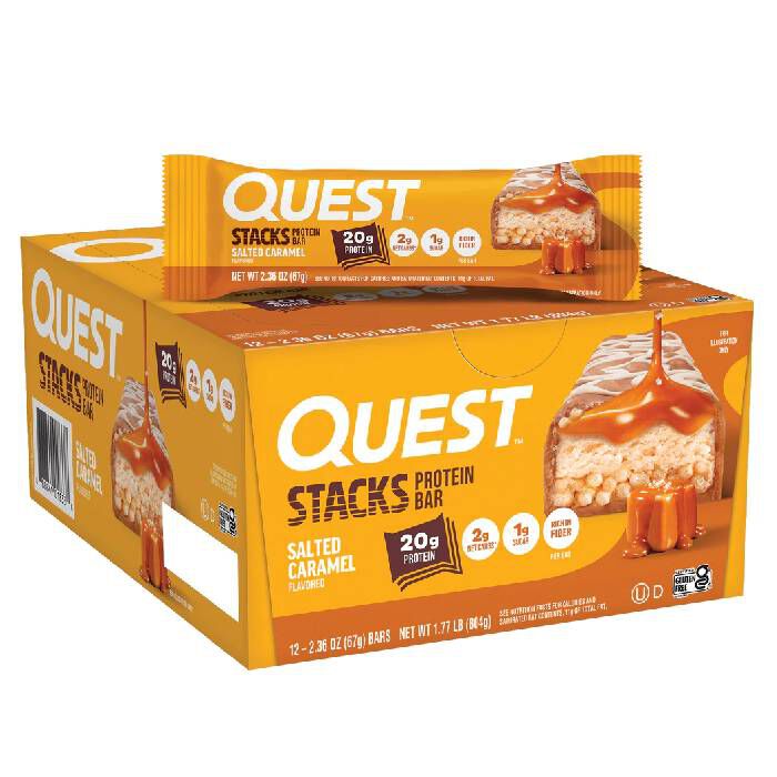 Quest Stacks Protein Bar 12X20g Salted Caramel Quest Stacks Protein Bar 12X20g Salted Caramel