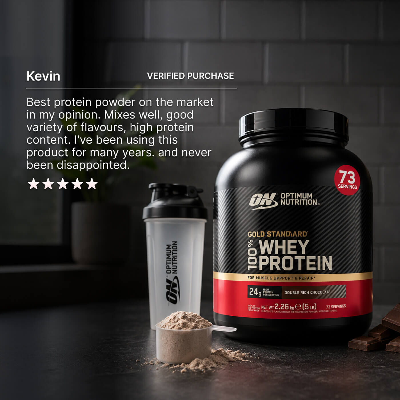 Gold Standard 100% Whey Protein 450g Double Rich Chocolate Gold Standard 100% Whey Protein 450g Double Rich Chocolate