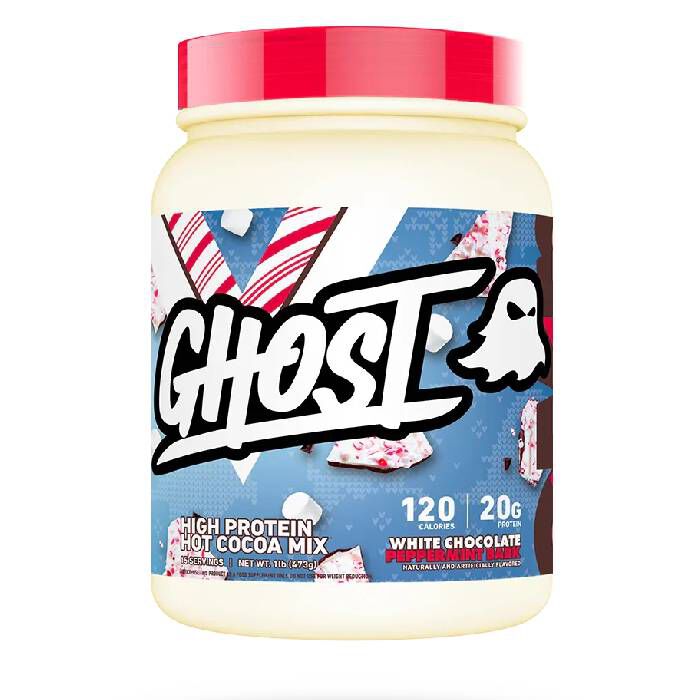 High Protein Hot Cocoa Mix 1lb White Chocolate Peppermint Bark