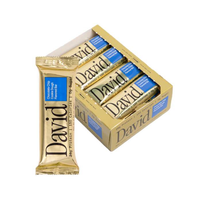 David Protein Bar 12 Bars Chocolate Chip Cookie Dough David Protein Bar 12 Bars Chocolate Chip Cookie Dough
