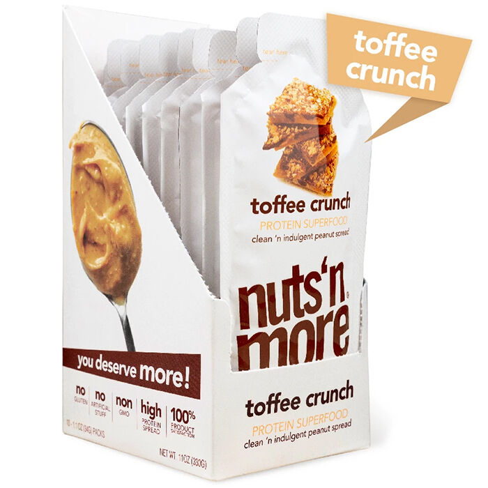 Nuts N More High Protein Peanut Butter 10 Pack Toffee Crunch