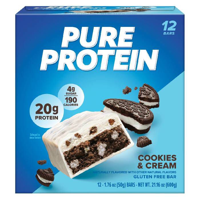 Pure Protein Bars 12 Bars Cookies And Cream Pure Protein Bars 12 Bars Cookies And Cream