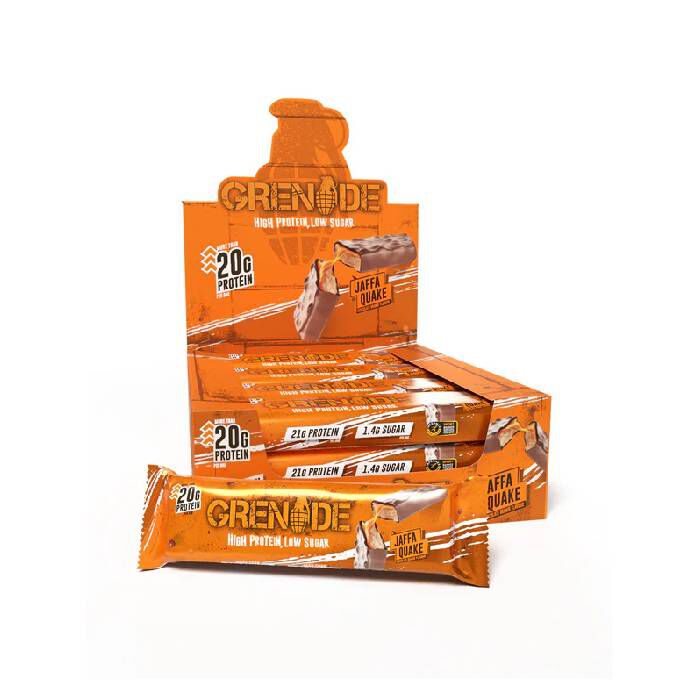 Grenade Protein Bars 12 Bars Jaffa Quake Grenade Protein Bars 12 Bars Jaffa Quake