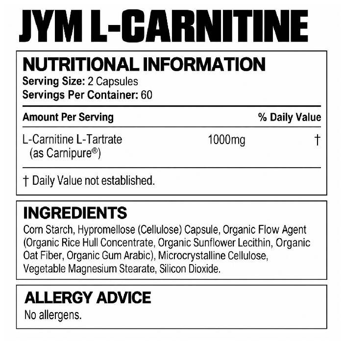 JYM L-Carnitine 120 Capsules JYM L-Carnitine 120 Capsules