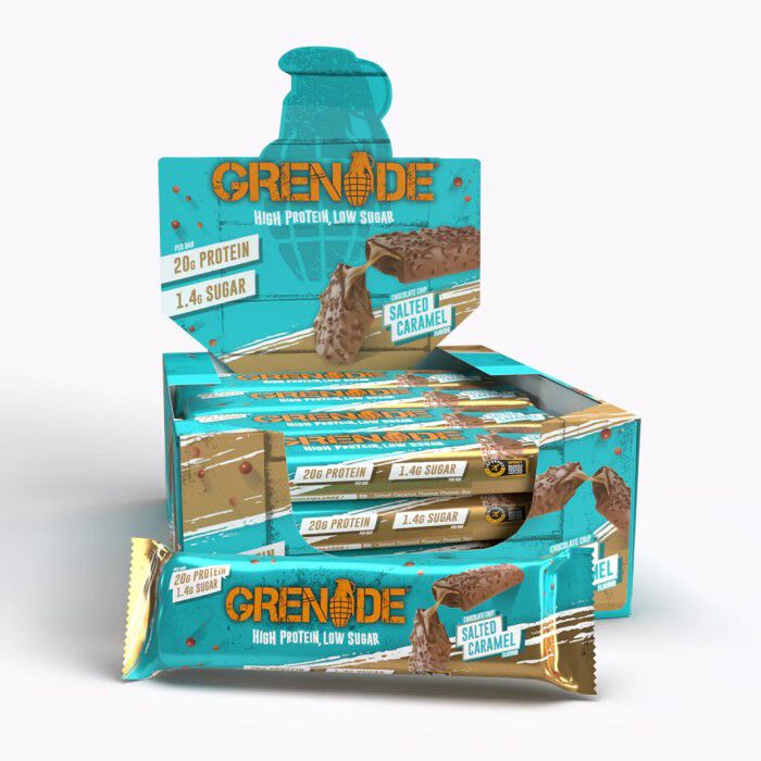 Grenade Protein Bars 12 Bars Chocolate Chip Salted Caramel Grenade Protein Bars 12 Bars Chocolate Chip Salted Caramel