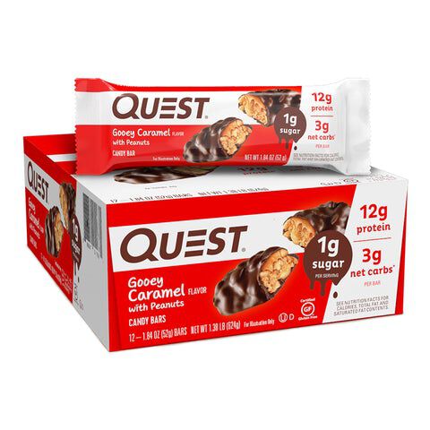 Quest Candy Bars 12 Pack Gooey Caramel