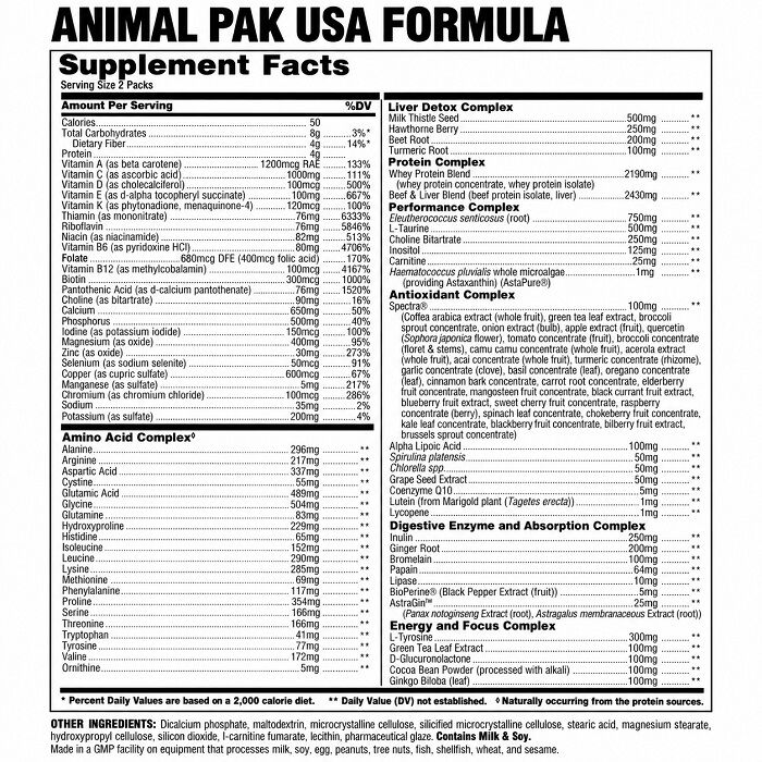 Animal Pak 44 Packs