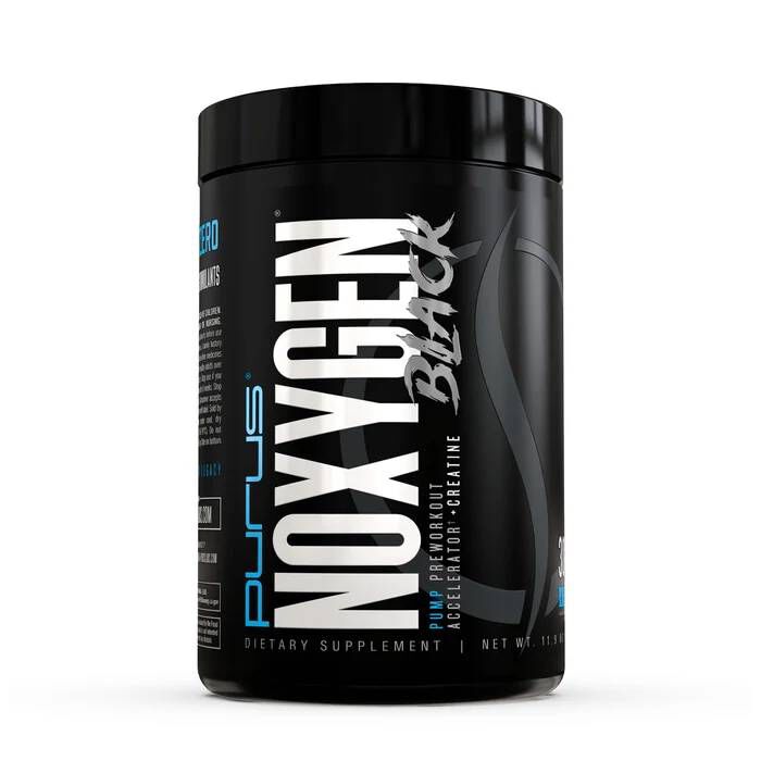 Noxygen Black Pump Preworkout 30 Servings Blue Raspberry Purus Labs Noxygen Black Pump Blue Raspberry 30 servings