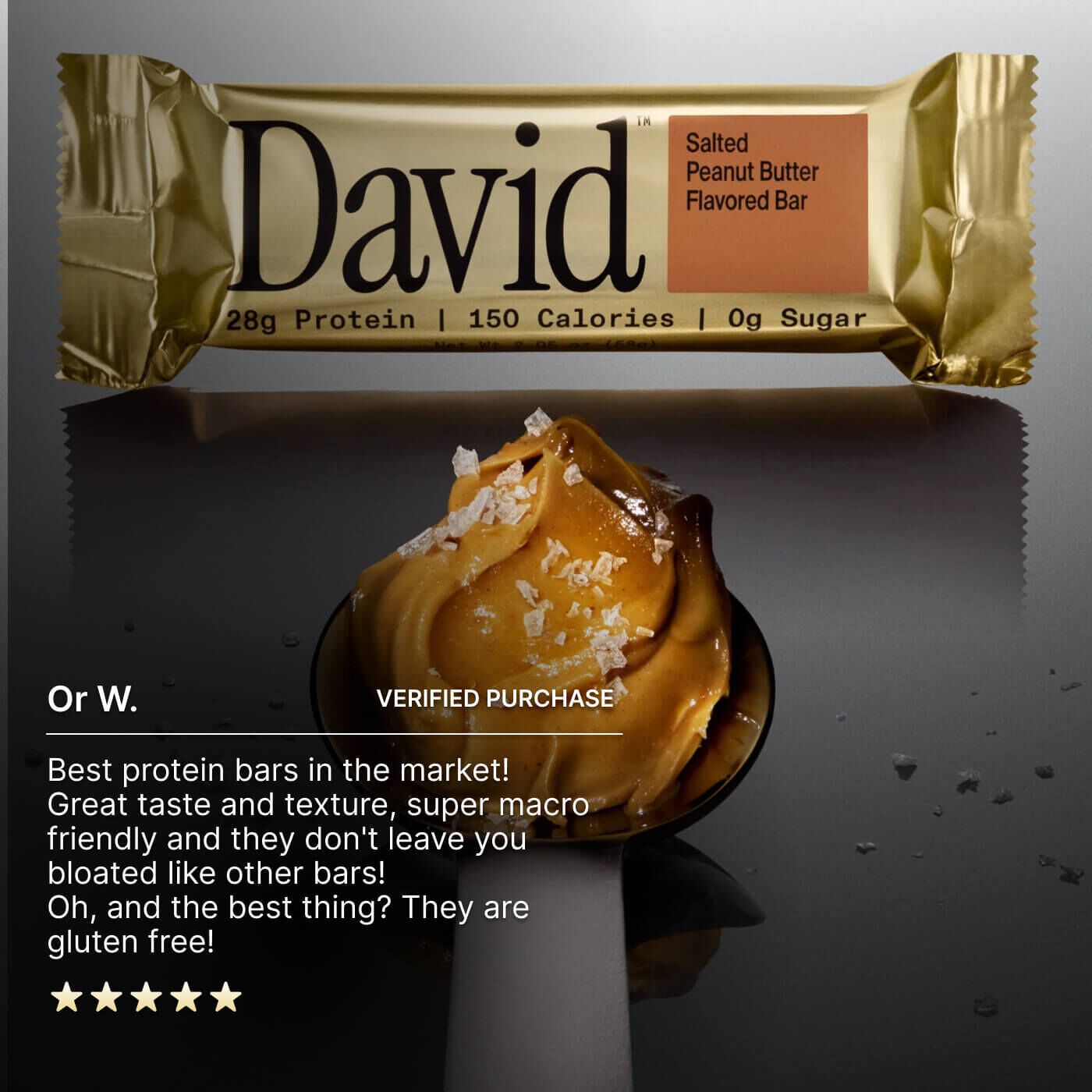 David Protein Bar 12 Bars Salted Peanut Butter