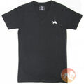 TEE V-Neck Black White Small