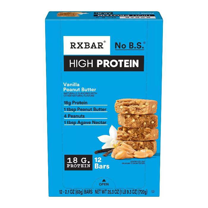 RXBar High Protein 12 Bars Vanilla Peanut Butter RXBar High Protein 12 Bars Vanilla Peanut Butter