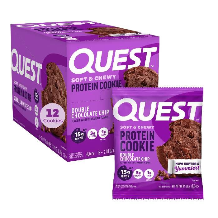 Quest Protein Cookie 12X59g Double Chocolate Chip Quest Protein Cookie 12X59g Double Chocolate Chip