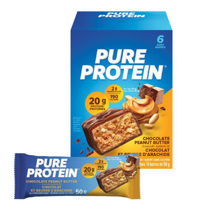 Pure Protein Bars 6 Bars Chocolate Peanut Butter Pure Protein Bars 6 Bars Chocolate Peanut Butter
