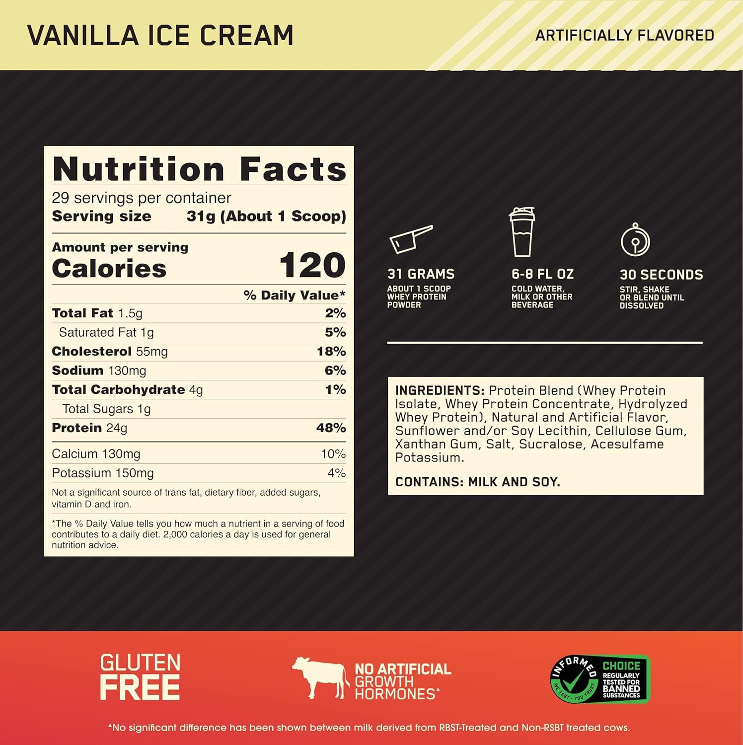 Gold Standard 100% Whey 2lb - Vanilla Ice Cream