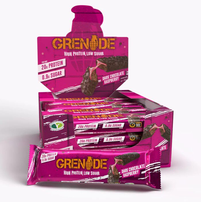 Grenade Protein Bars 12 Bars Dark Chocolate Raspberry Grenade Protein Bars 12 Bars Dark Chocolate Raspberry