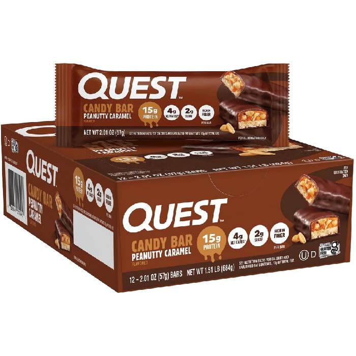 Quest Candy Bar 12X57g Peanutty Caramel Quest Candy Bar 12X57g Peanutty Caramel