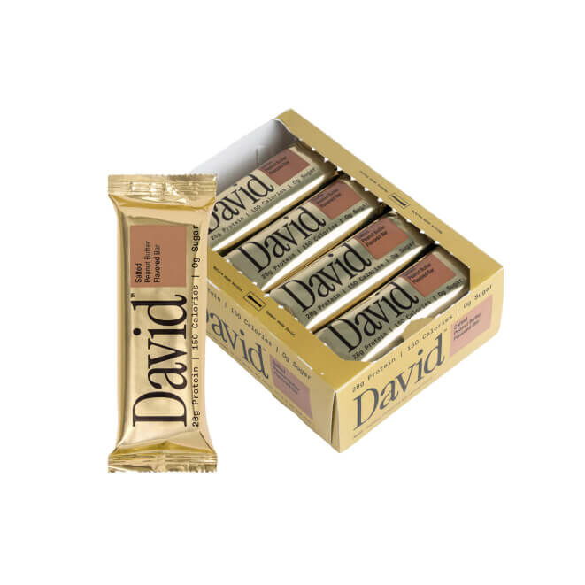 David Protein Bar 12 Bars Salted Peanut Butter