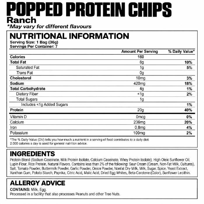Popped Protein Chips 7 Packs Barbecue
