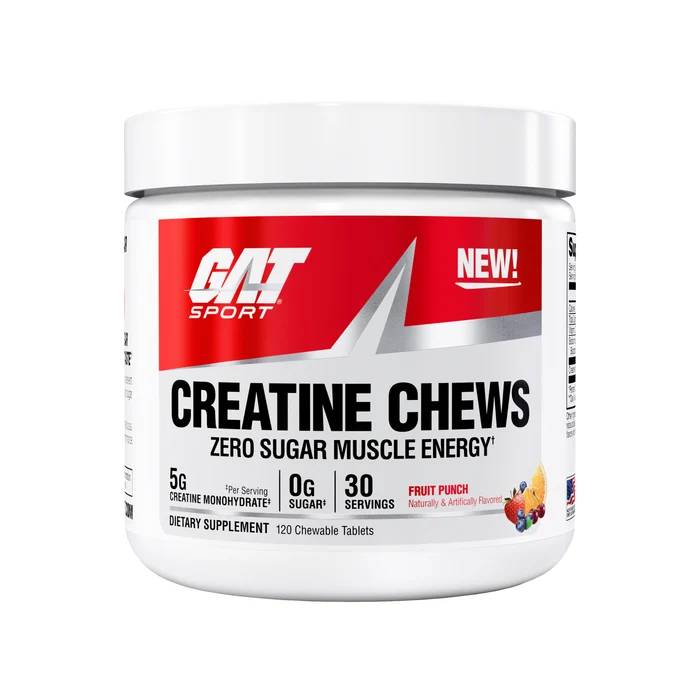 GAT Creatine Chews 120 Chewable Tablets Fruit Punch