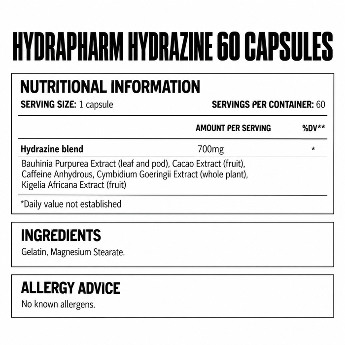 Hydrazine 60 Capsules Hydrazine 60 Capsules