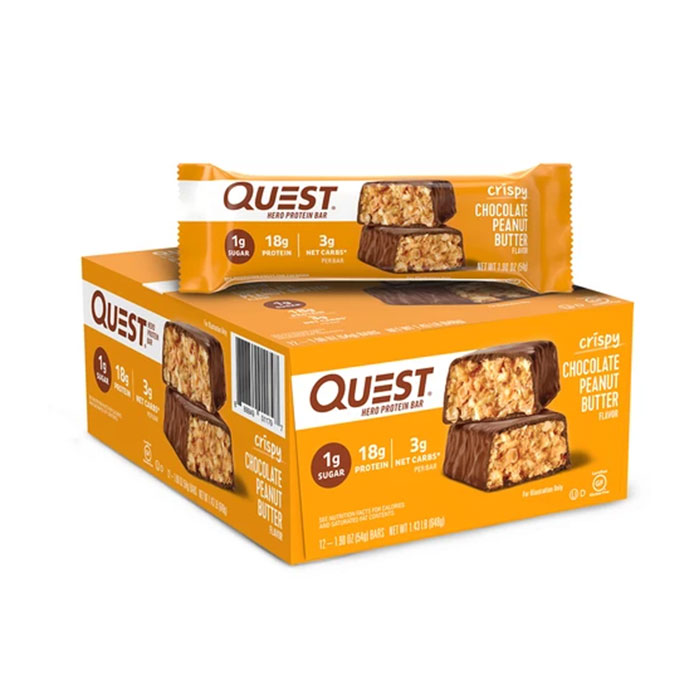 Quest Crispy Hero Bar 12 Bars Chocolate Peanut Butter