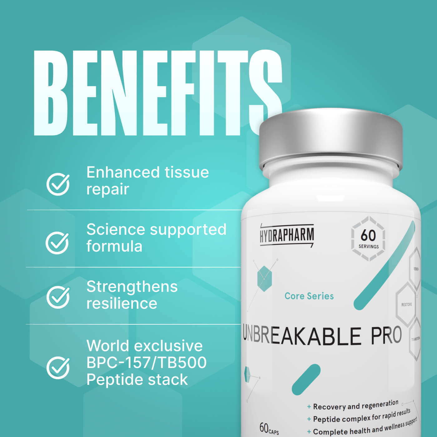 Unbreakable Pro BPC 157/TB500 60 Capsules Unbreakable Pro BPC 157/TB500 60 Capsules