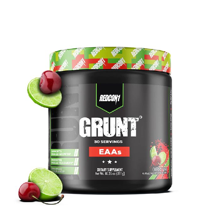 REDCON1 Grunt Amino Supplement | 30 Servings | Cherry Lime | BCAA & Eaa | BCAA & Essential Amino Acids | Provides An Complete Source Of Protein, With