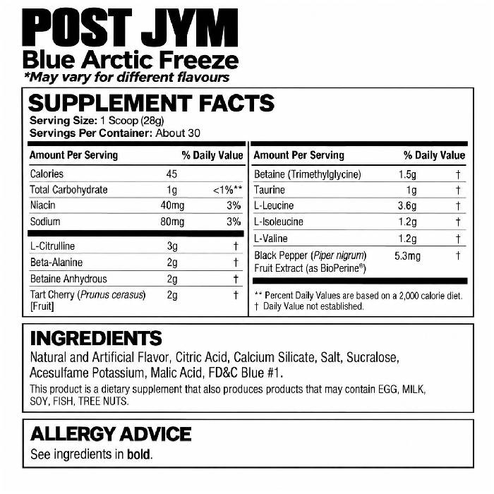 Post JYM Recovery Matrix 30 Servings Iced Tea Lemonade Post JYM Recovery Matrix 30 Servings Iced Tea Lemonade