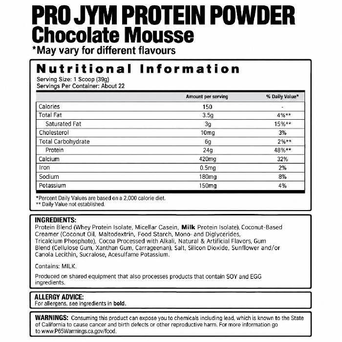 Pro JYM 22 Servings Chocolate Cookies Crunch Pro JYM 22 Servings Chocolate Cookies Crunch