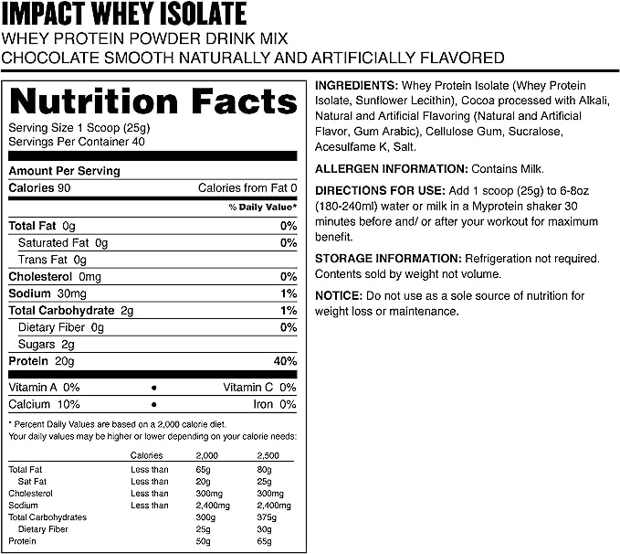 Impact Whey Isolate Natural Vanilla 2.5KG