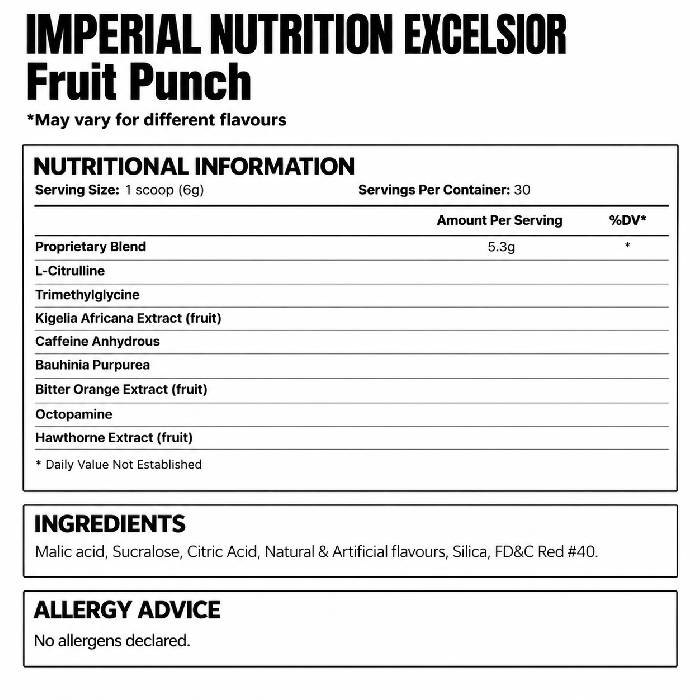 Excelsior 30 Servings Fruit Punch Excelsior 30 Servings Fruit Punch