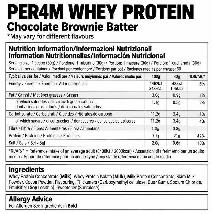 Per4m Whey Protein 900g Unflavoured Per4m Whey Protein 900g Unflavoured
