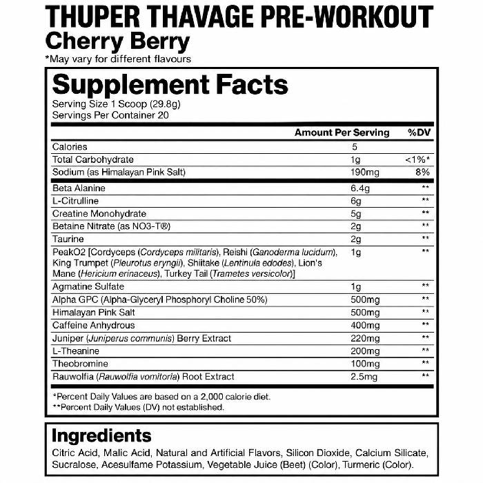 CBUM Thuper Thavage Pre-Workout 20 Servings Champion Mentality Citrus Slush CBUM Thuper Thavage Pre-Workout 20 Servings Champion Mentality Citrus Slush