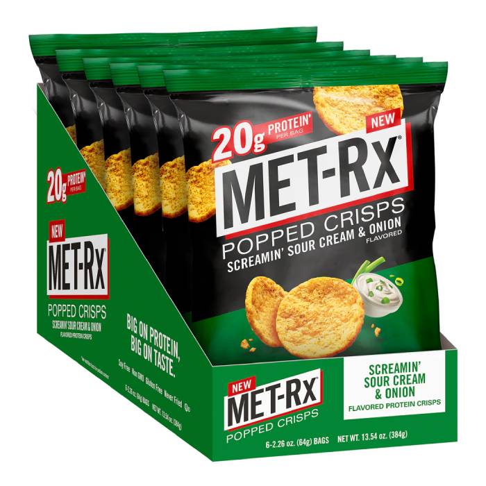 MET-RX Popped Crisps 6 Bags Screamin Sour Cream & Onion