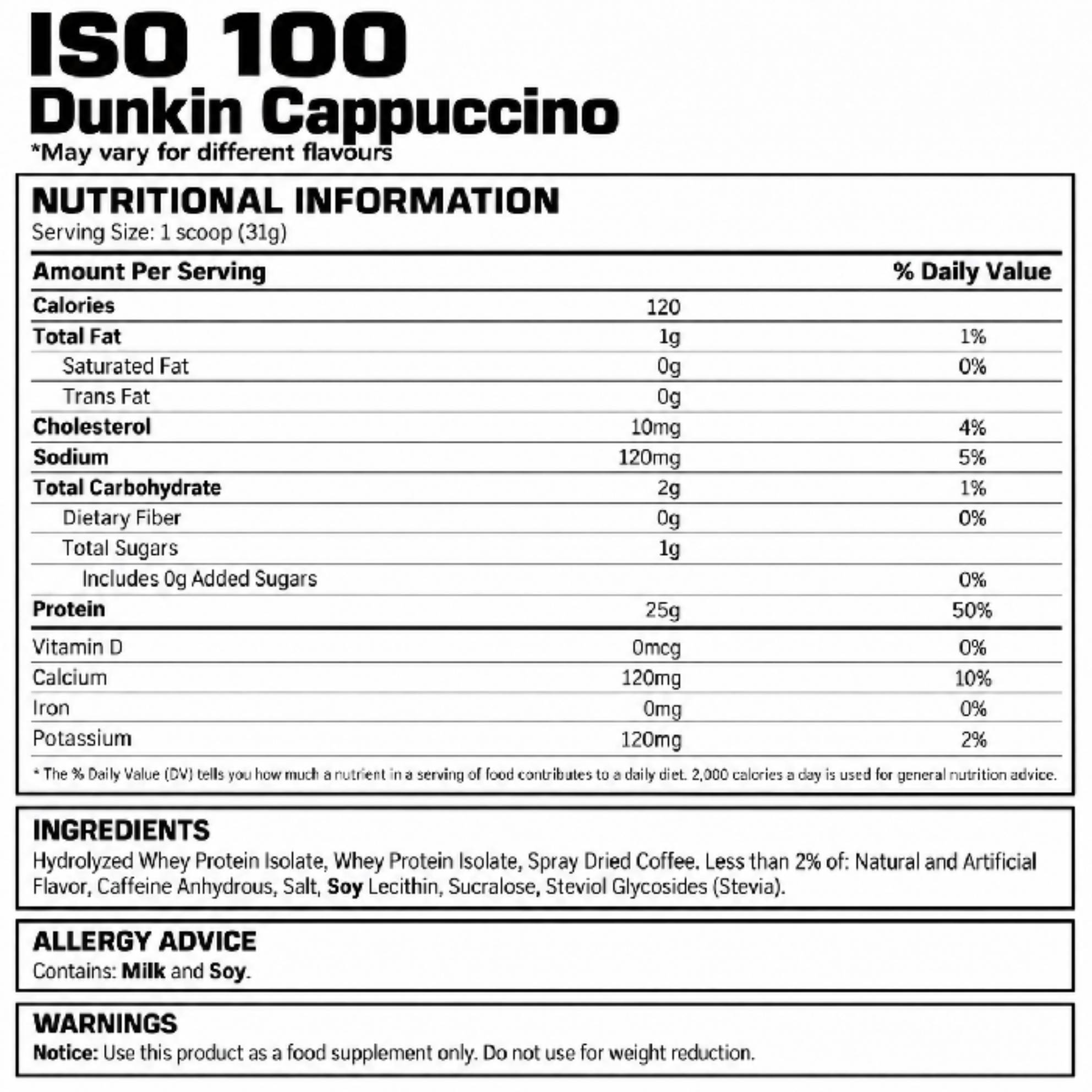 Iso 100 610g Dunkin Mocha Latte Iso 100 610g Dunkin Mocha Latte