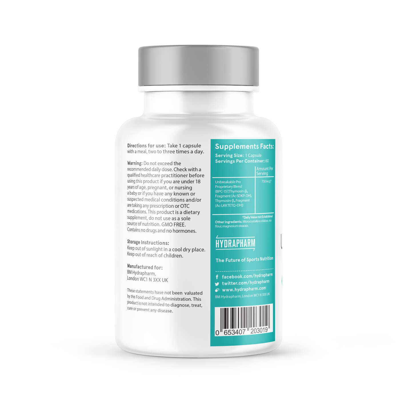 Unbreakable Pro BPC 157/TB500 60 Capsules Unbreakable Pro BPC 157/TB500 60 Capsules