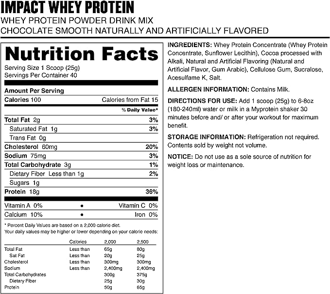 Impact Whey Protein 1Kg Chocolate Coconut